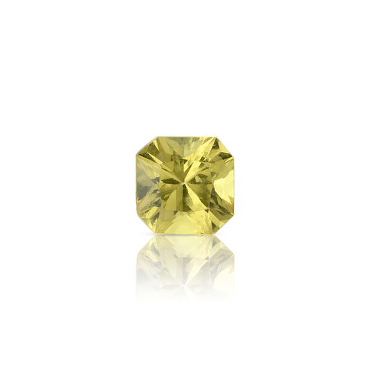 0.79 Carat Square Radiant Cut Vivid Yellow Sapphire