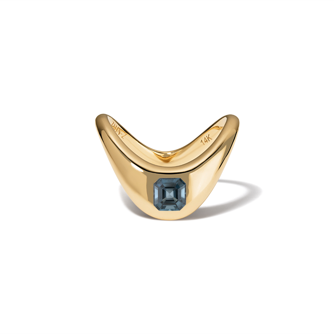 0.61 Carat Asscher Cut Blueish Grey Spinel