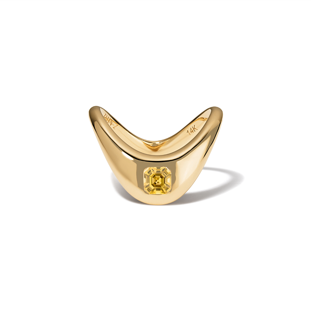 0.40 Carat Asscher Cut Yellow Mustard Mali Garnet