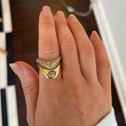 RTS-Medium Zaha 18ky 1.02ct  Champagne Brown Diamond-Sz6.5