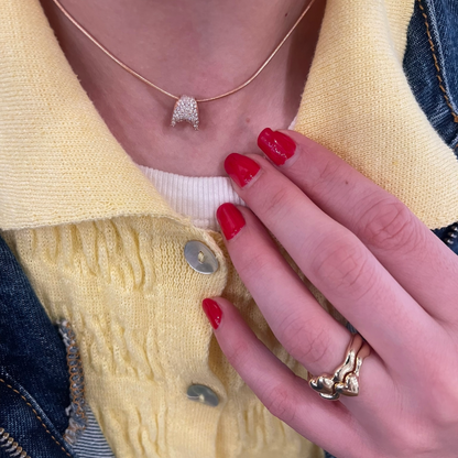 Petite ZAHA Pave Gold Slider & Chain