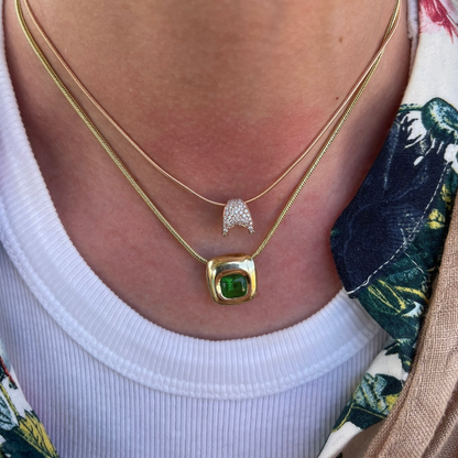 Petite ZAHA Pave Gold Slider & Chain