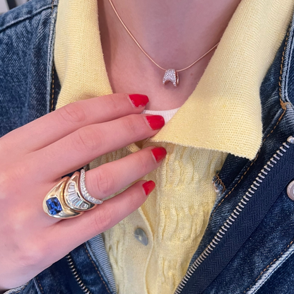 Petite ZAHA Pave Gold Slider & Chain
