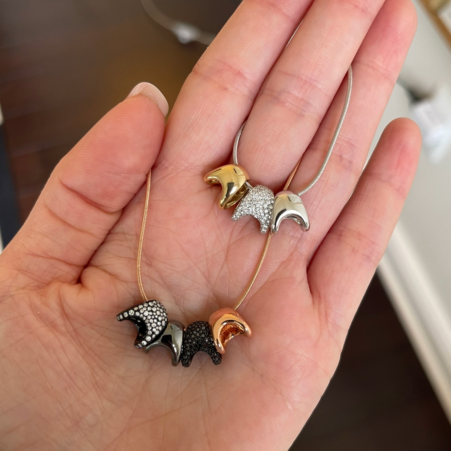 Petite ZAHA Pave Gold Slider & Chain