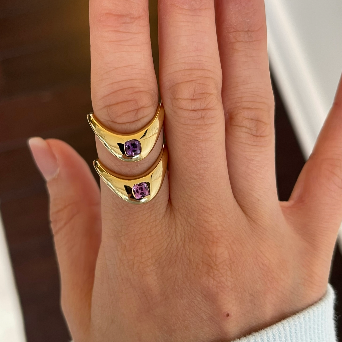 Petite ZAHA Cushion Cut Purple Sapphire