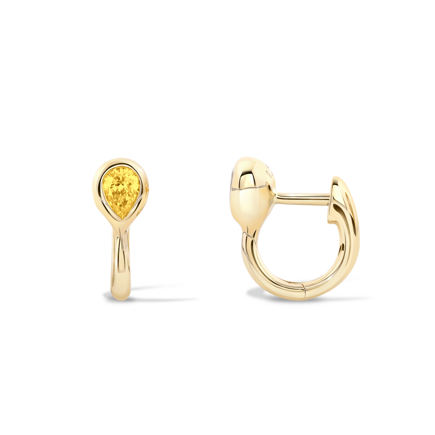 RTS Beluga Pear Yellow Sapphire Mini Huggies