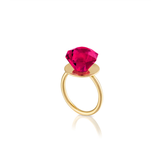 RTS -NON Swappable Vivid Bright Pink Gem Pop- SZ 6.5 - 14KY