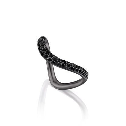 ZAHA's Pavé Black Diamonds & Blackened Platinum Shadow Band