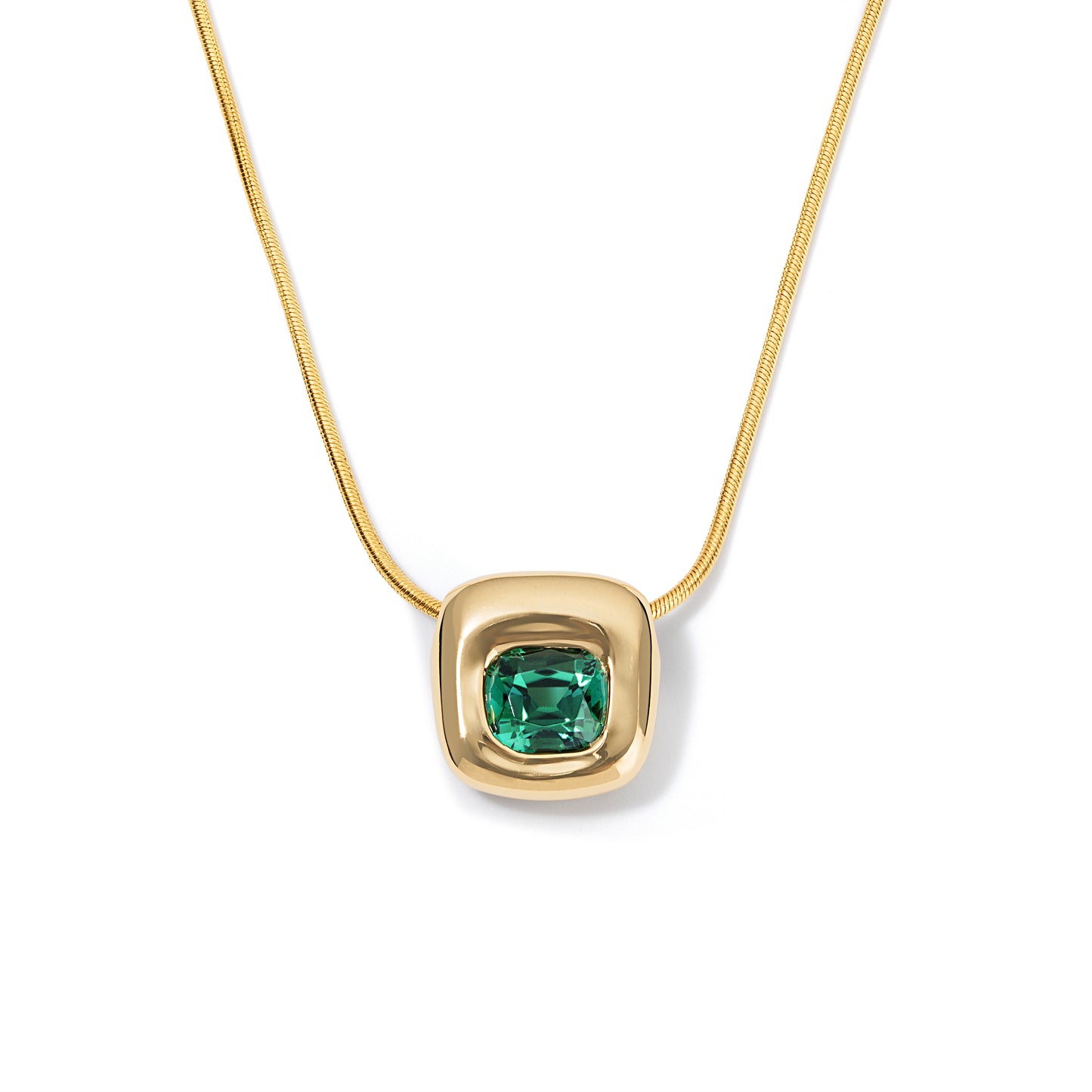 Beluga Slider Pendant Green Cushion Tourmaline