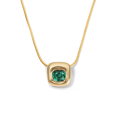 Beluga Slider Pendant Green Cushion Tourmaline