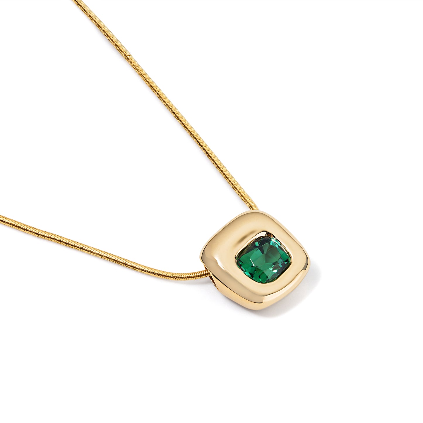 Beluga Slider Pendant Green Cushion Tourmaline