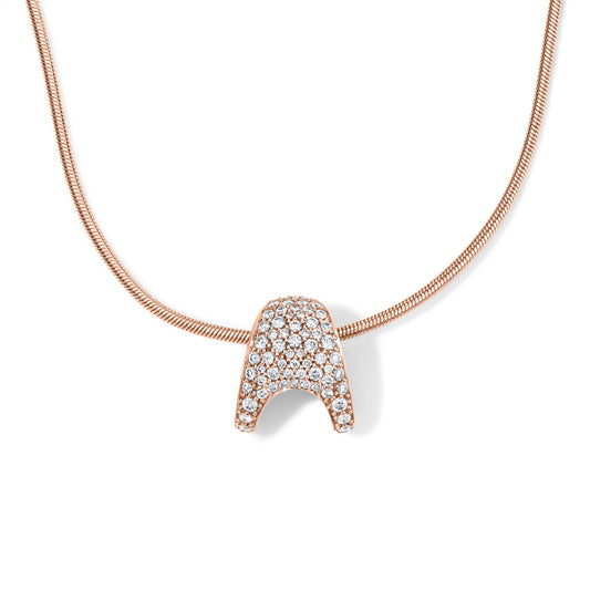 Petite ZAHA Pave Gold Slider & Chain
