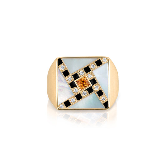 Sadaf Mosaic Square Signet Ring