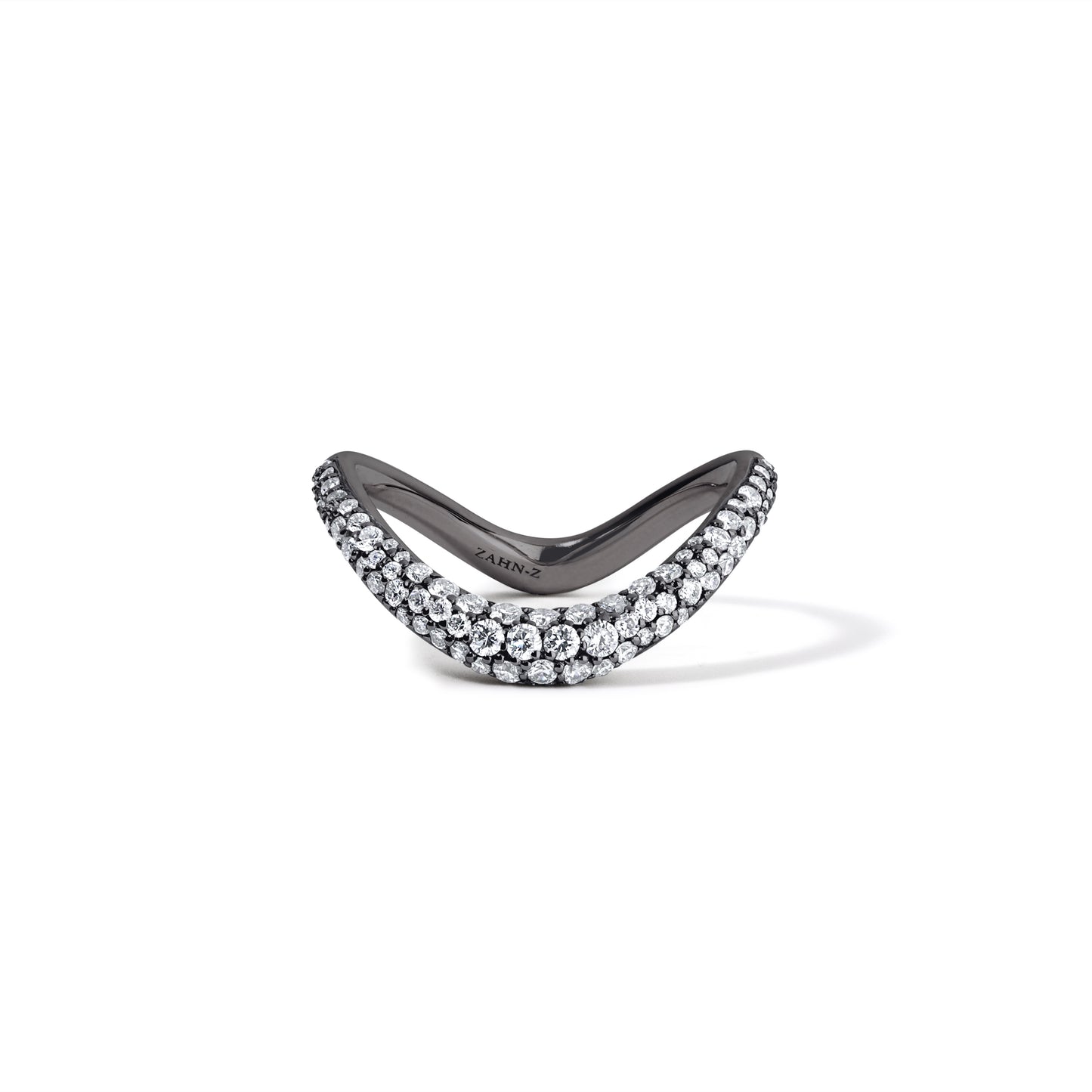 ZAHA's Pavé Diamonds & Blackened Platinum Shadow Band