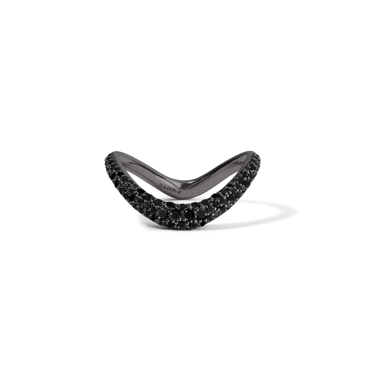 ZAHA's Pavé Black Diamonds & Blackened Platinum Shadow Band