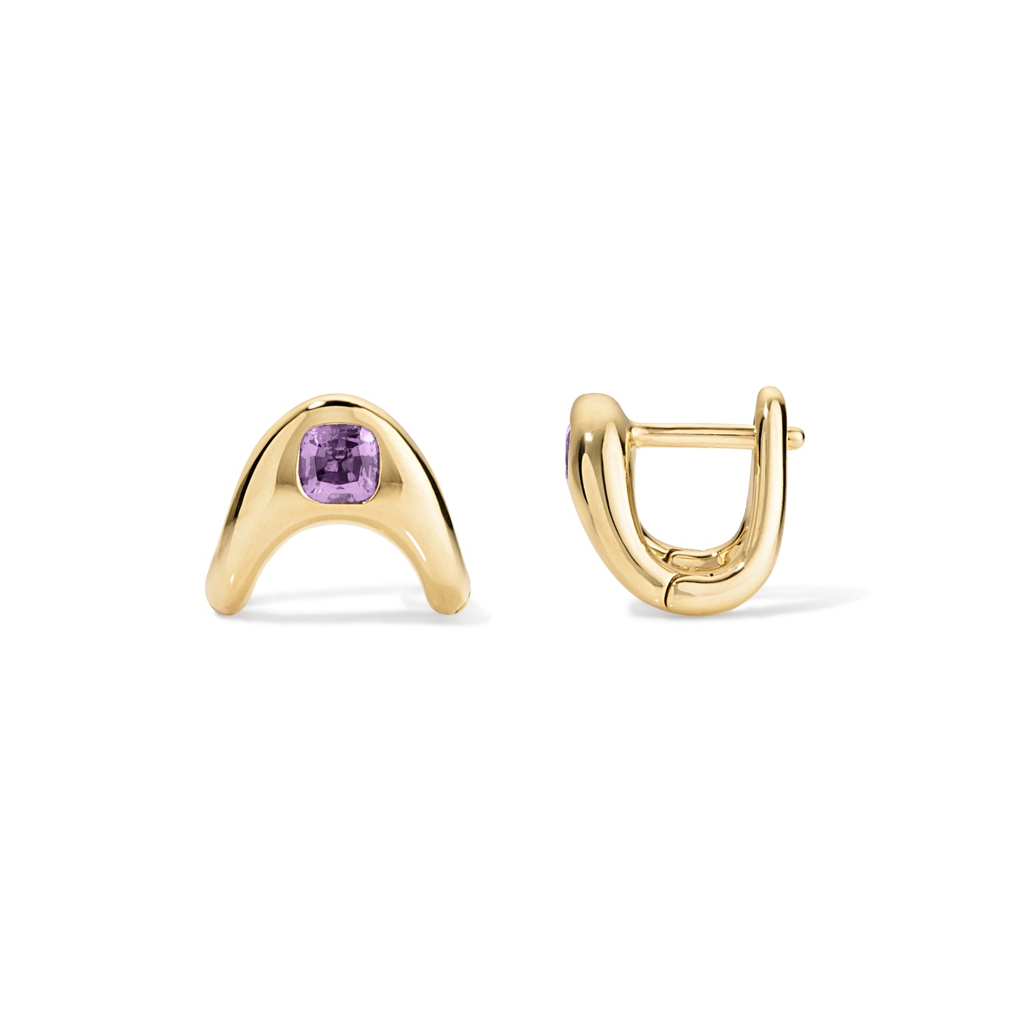 RTS Petite ZAHA Cushion Cut Pink Sapphire Earrings