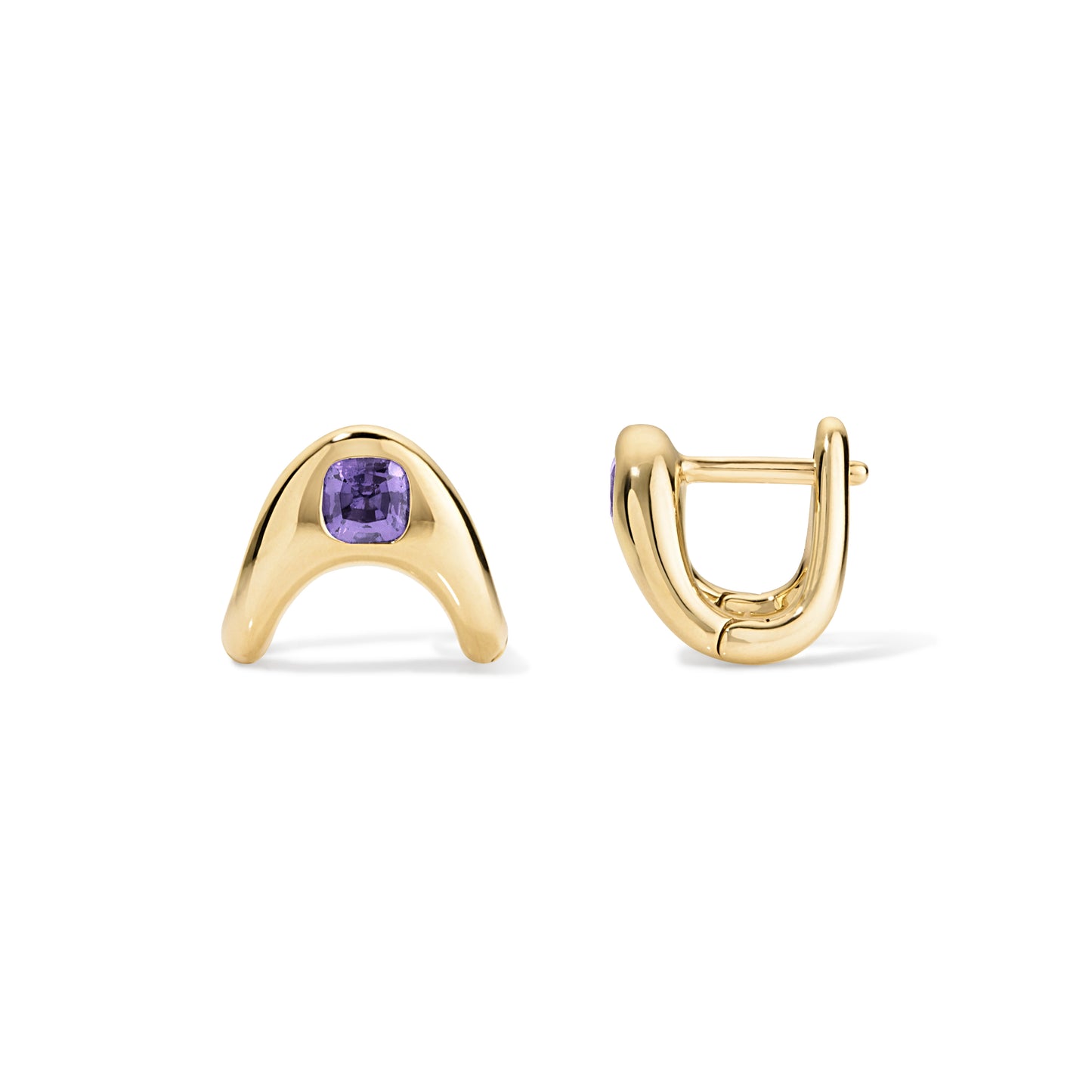 RTS Petite ZAHA Cushion Cut Purple Sapphire Earrings