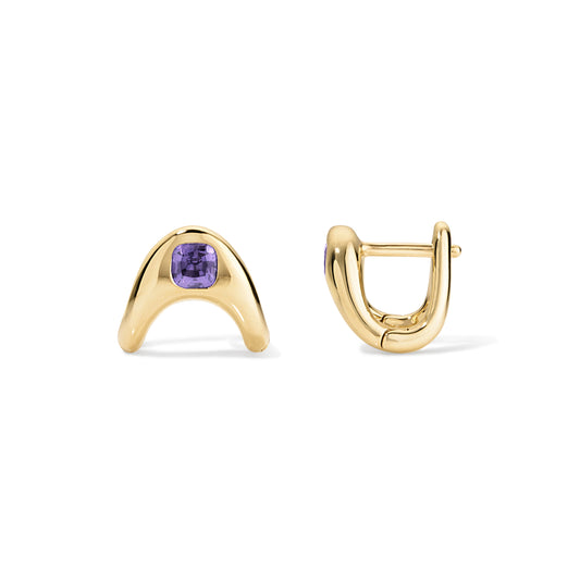 RTS Petite ZAHA Cushion Cut Purple Sapphire Earrings