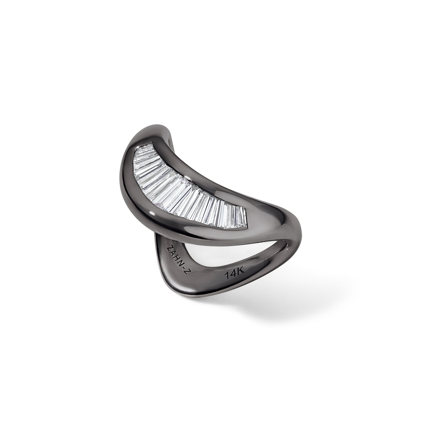 Petite ZAHA Blackened Platinum Baguette Diamond