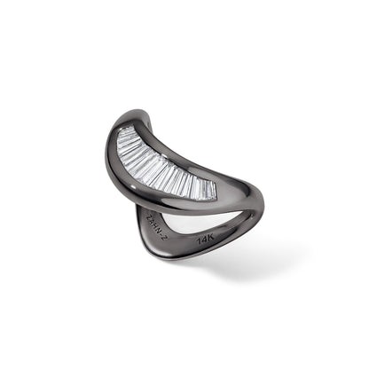 Petite ZAHA Blackened Platinum Baguette Diamond