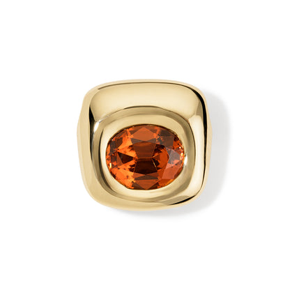 Beluga Slider Pendant Oval Cut Mandarin Garnet