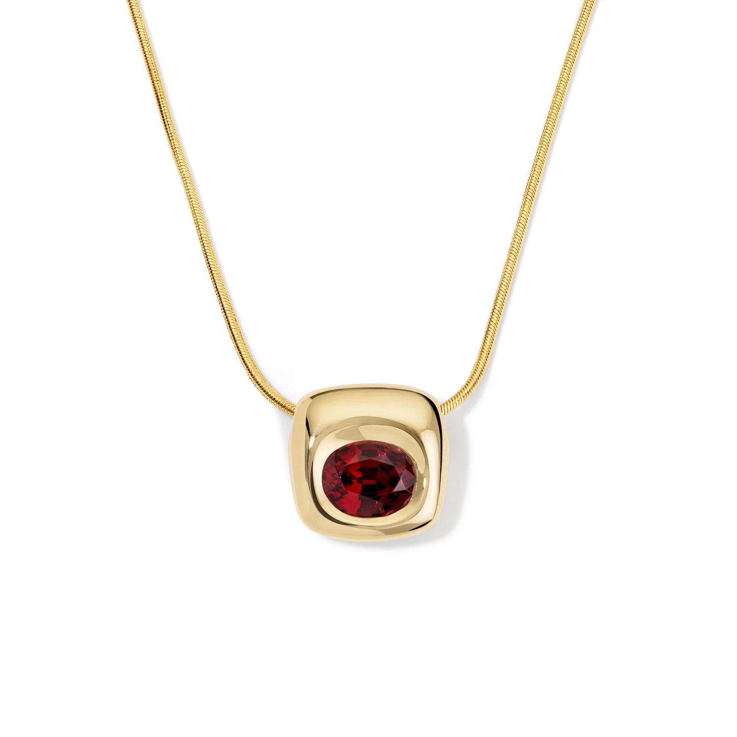 Beluga Slider Pendant Oval Cut Rhodolite Garnet