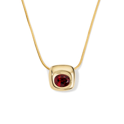 Beluga Slider Pendant Oval Cut Rhodolite Garnet