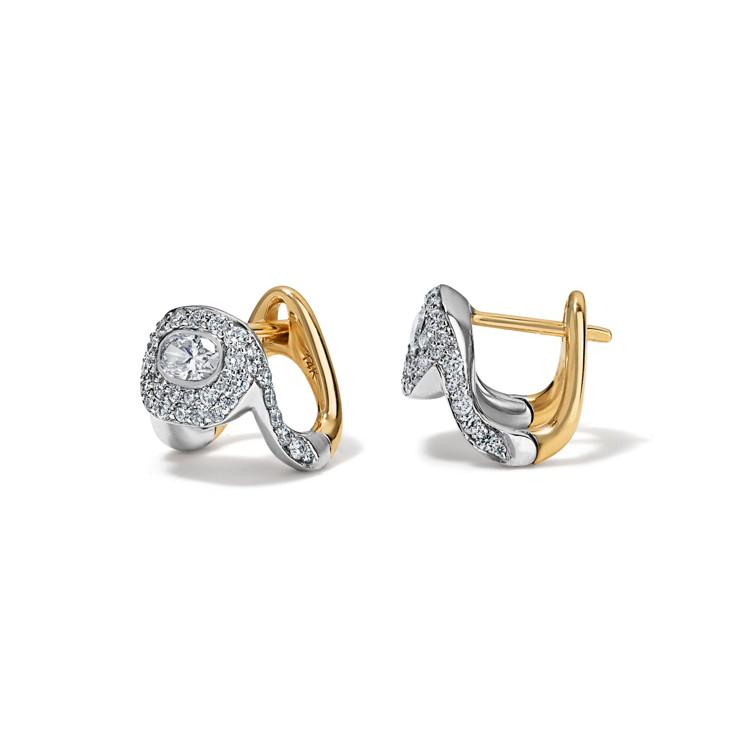 Pave Beluga Diamond Huggies