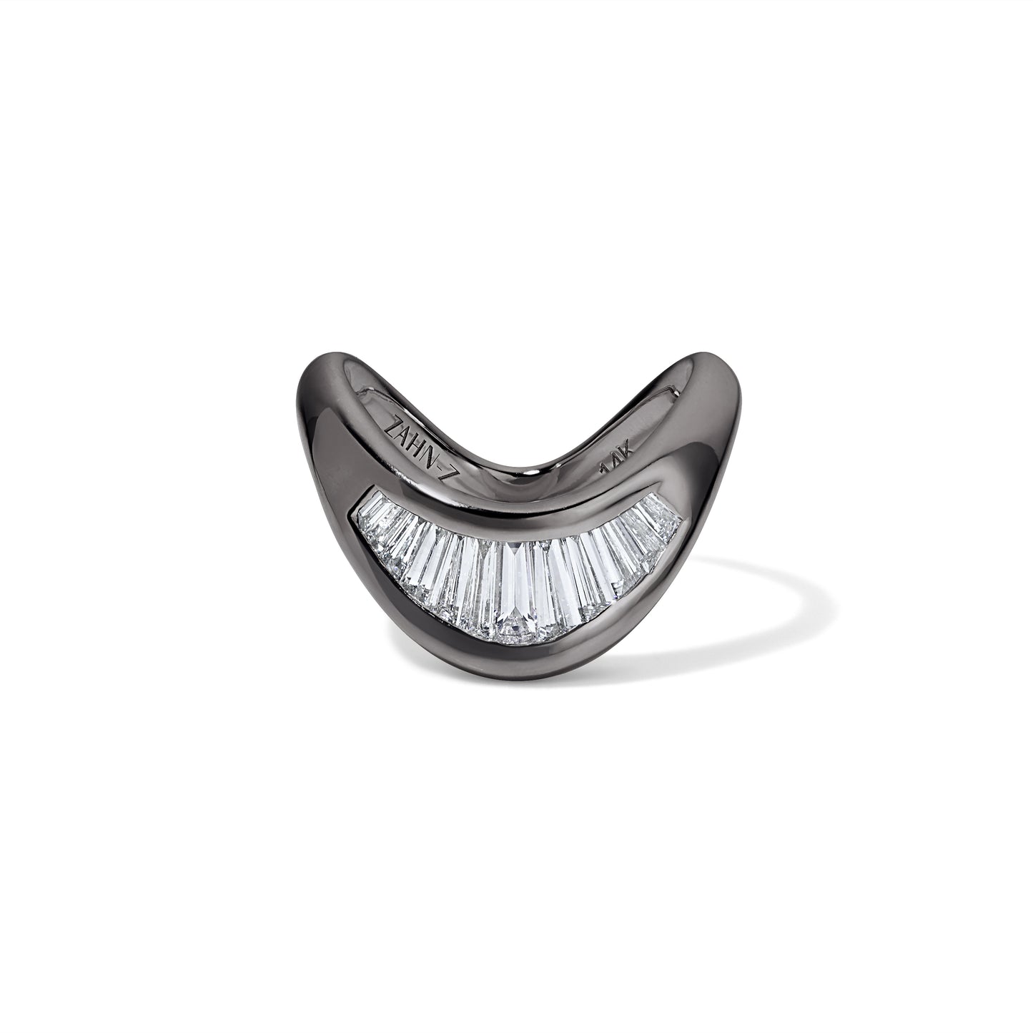 Petite ZAHA Blackened Platinum Baguette Diamond