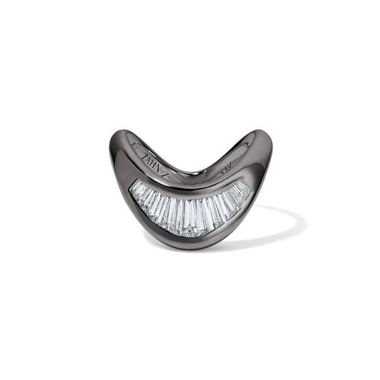 Petite ZAHA Blackened Platinum Baguette Diamond