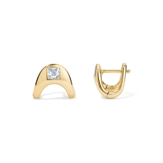 Petite ZAHA Asscher Cut Diamond Earrings