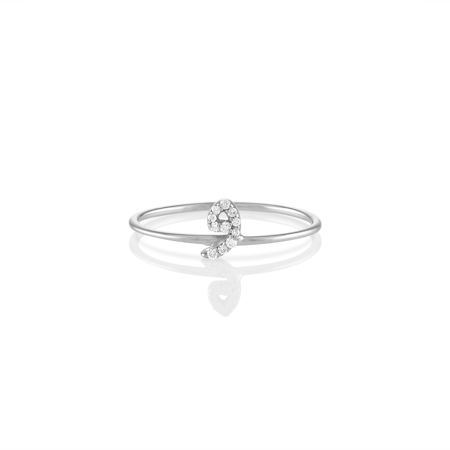 Mini Arabic Initial Diamond Ring