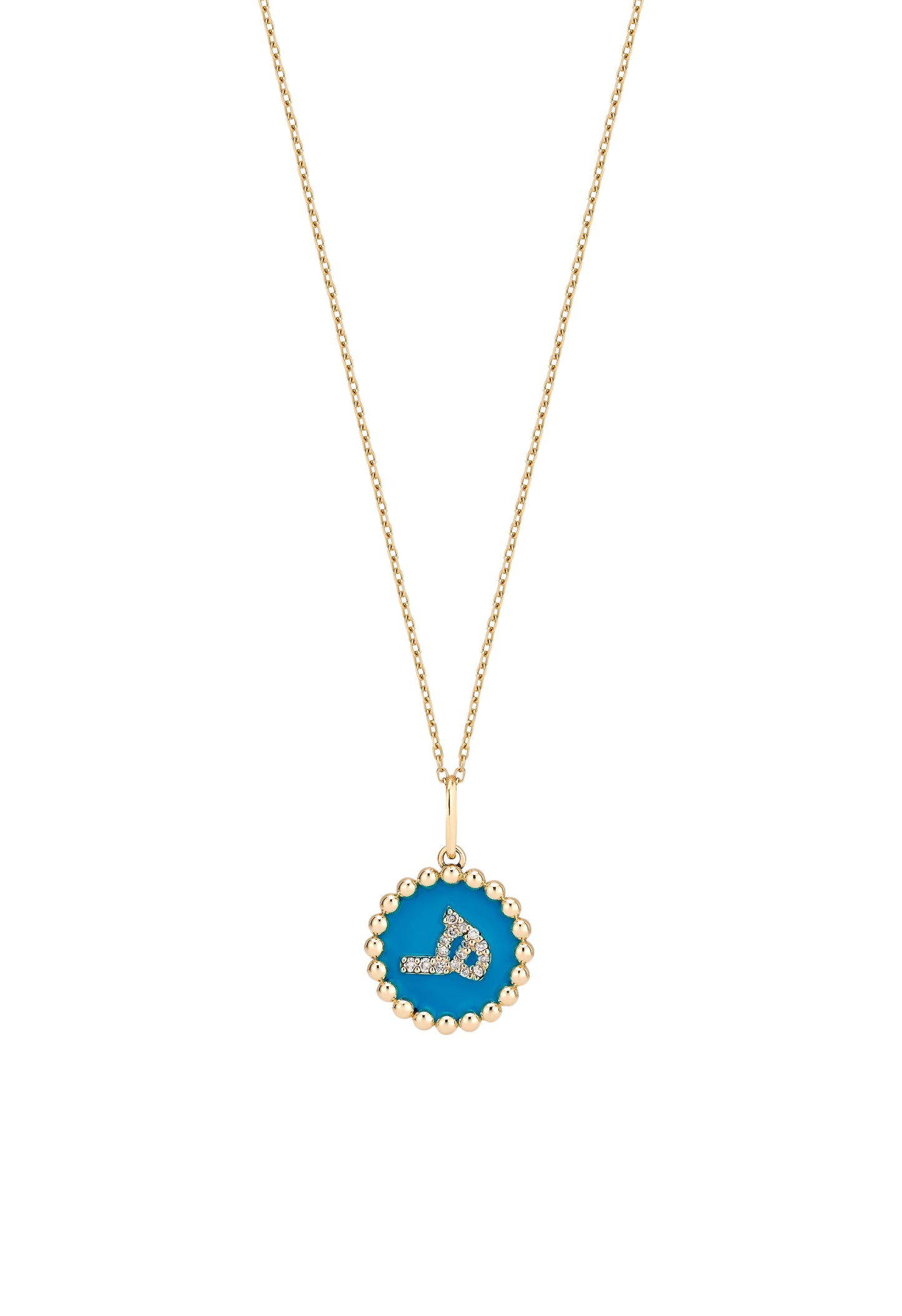 ZAHN-GY Arabic Initials - Blue Turquoise Enamel